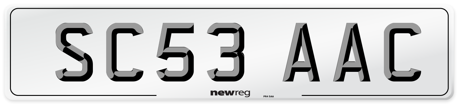 SC53 AAC Number Plate from New Reg
